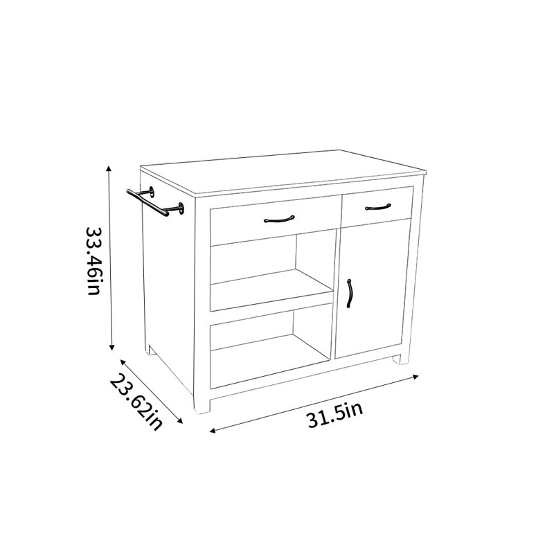 Multifunctional Vintage Style Kitchen Island Perfect for Kitchen Dining Room Living Room