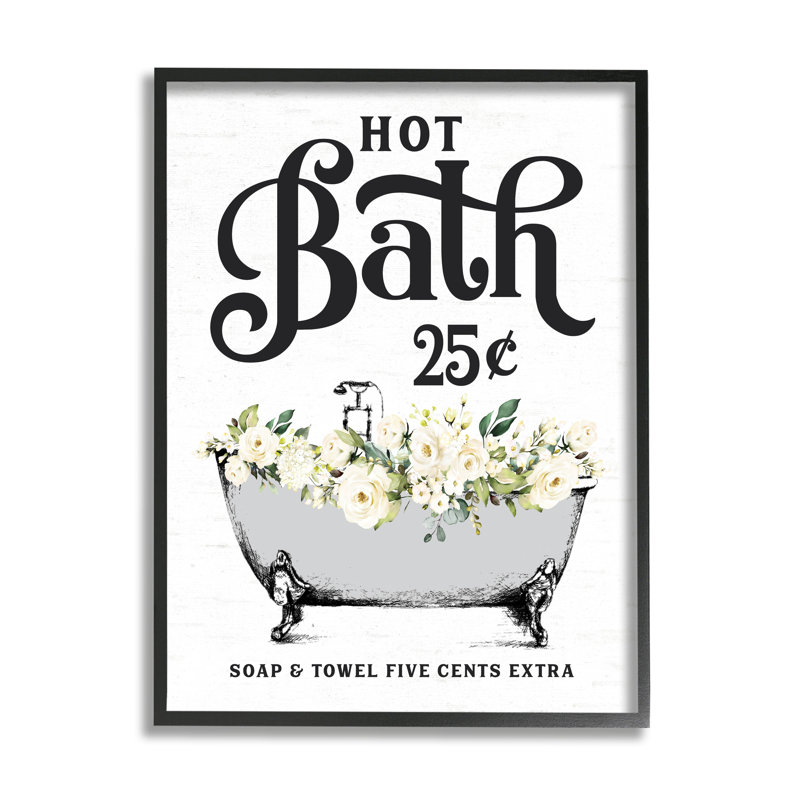"Trinx Hot Bath Floral", art de la giclée encadrée par lettré et doublé, Giclée encadrée noir minuit