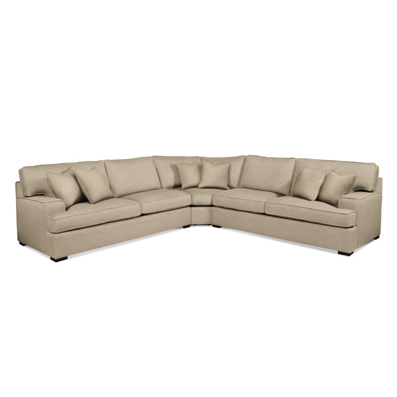 Sadie L-Sectional, Java Finish, Oatmeal Crypton Performance; 0822-74