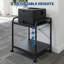 Support pour imprimante sous le bureau, grande table d'imprimante de 20 po de profondeur avec tablette de rangement réglable en hauteur, chariot à roulettes à 2 niveaux avec roulettes pour bureau personnel, noir-122760267
