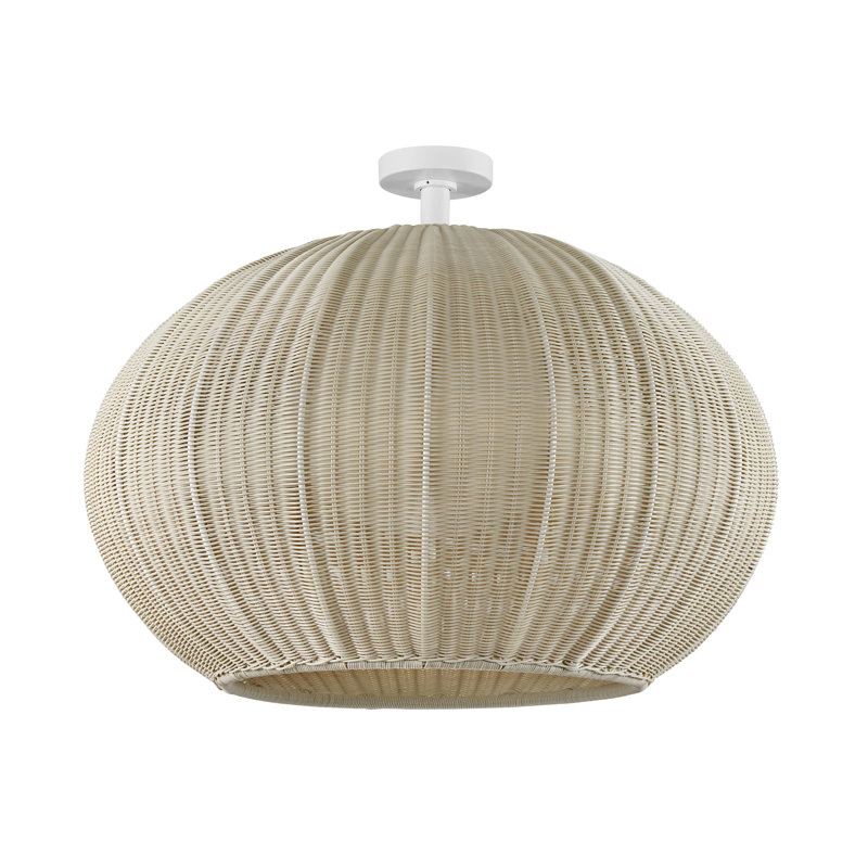 Plafonnier semi-encastré d'extérieur 28,35 po Garota, Blanc naturel, Ivoire / blanc
