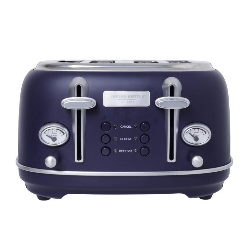 4 Slice Toaster, Blue/Silver