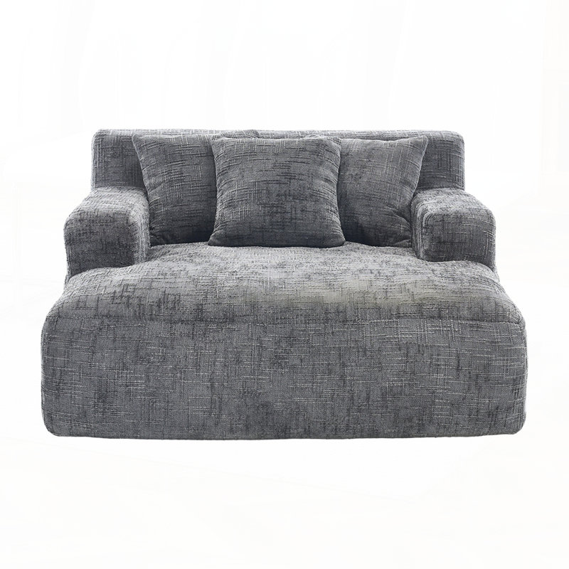 Canapé-lit Chenille, Gris chenille