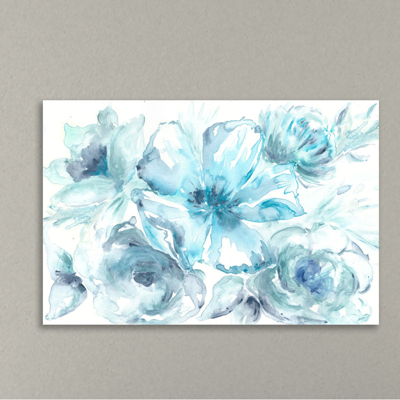 Watercolor Blues II - Wrapped Canvas Painting, 61 cm H x 91 cm W