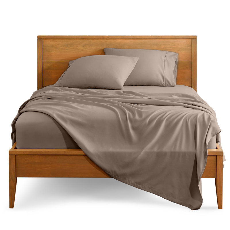 Bare Home Ultra-Soft Microfiber Sheet Set, Taupe, Short Queen Sheet Set+1 Fitted Sheet+2 Pillowcases