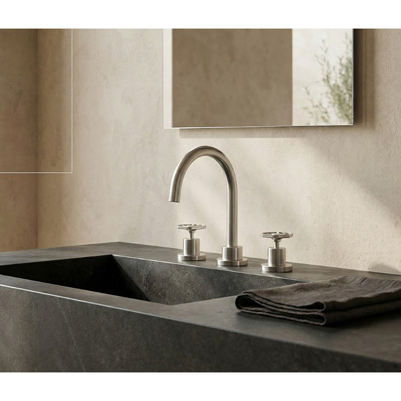 Lucia 2-handle Bathroom Faucet with Drain Assembly, Brushed Nickel