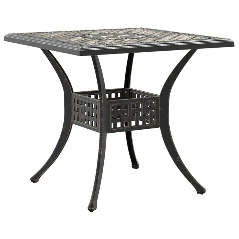 Carnlea Square Metal Outdoor Dining Table - 80 cm W 80 cm D, Black, Bronze