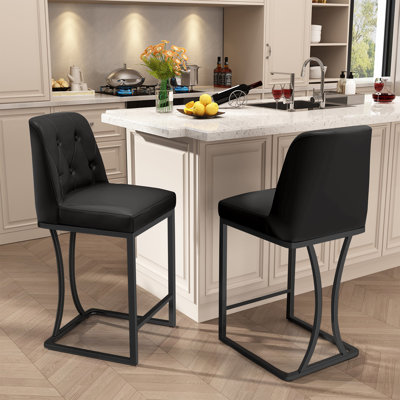 24" Counter Height Bar Stools with Back Kitchen Island Stools by Mercer41