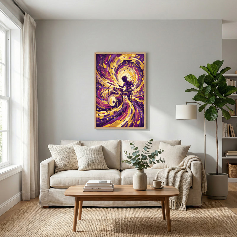 Ensemble de 1 toile murale Music Vortex, 36"H x 24"W, Natural