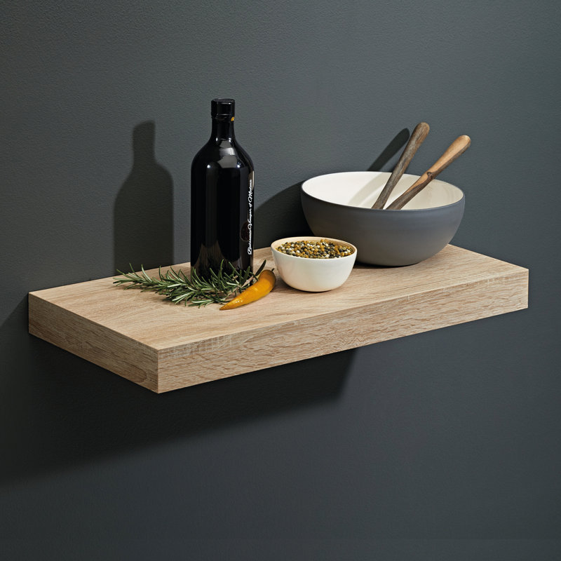 Destney Floating Shelf, 5cm H x 44.5cm W x 25cm D, Oak
