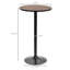 Table de bar ronde d'une hauteur de 42 po, table de pub industrielle rustique, table de bistro en bois d'orme avec base en métal