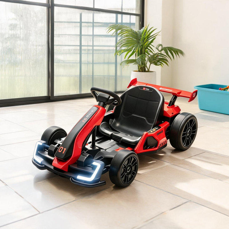 Rouge / noir profond et jouets pour bébé 47,25 x 30 x 21 avec cadre en acier, conception réglable