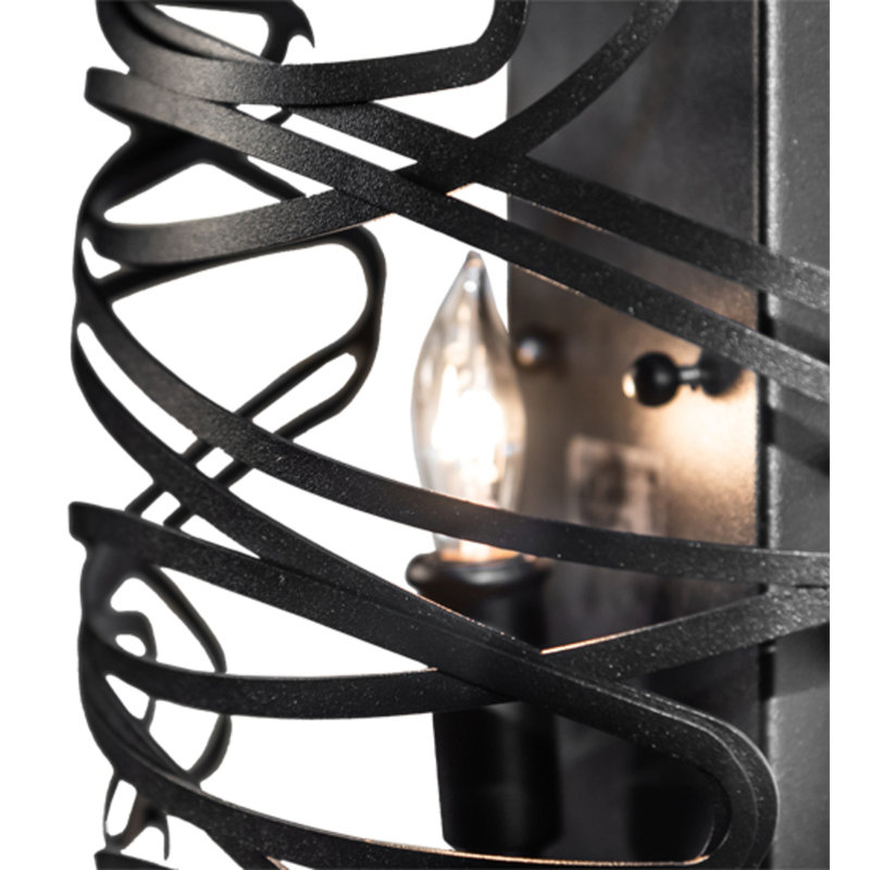 Cyclone 1 - Light Candle Wall Light, Textured Black