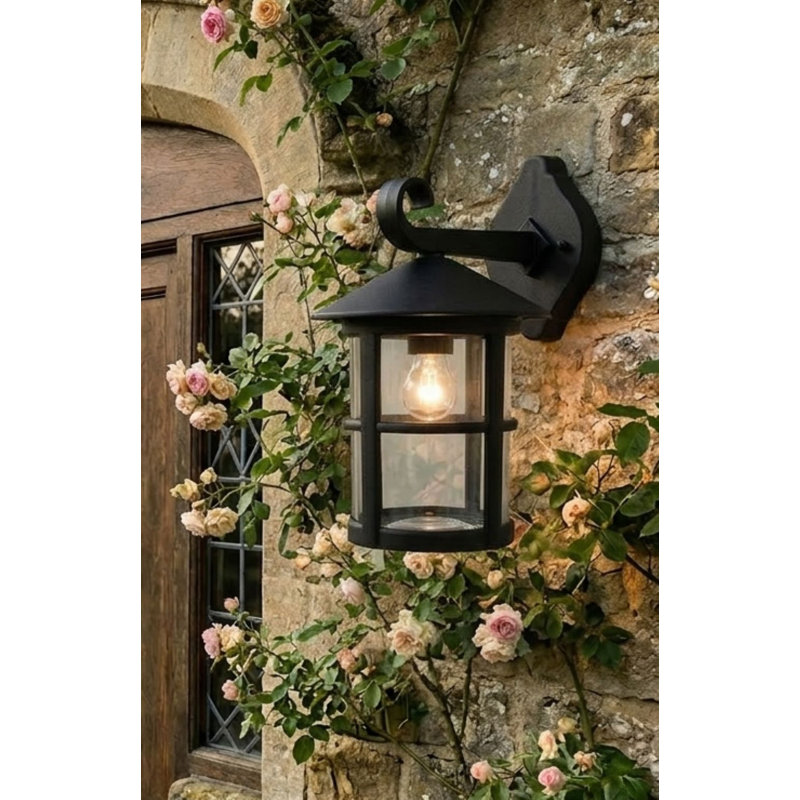 Stratford 32cm H Outdoor Wall Lantern, Black