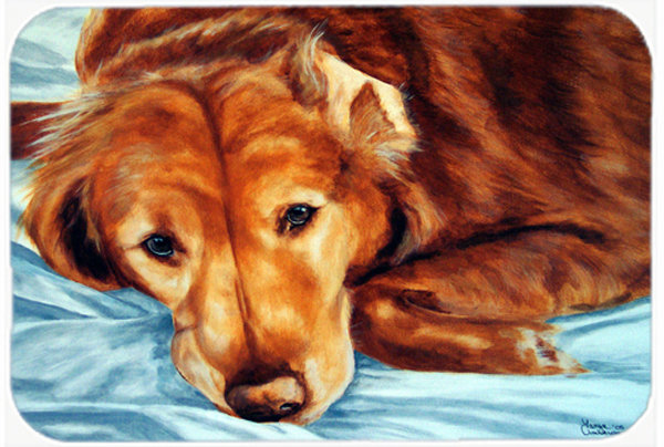 Planche à découper en verre caroline trésors golden retriever