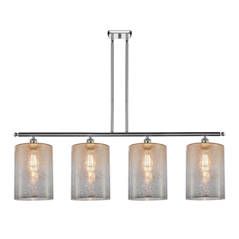 Luminaire suspendu tambour 4 lumières Dublin, Mercurisé, Chrome poli
