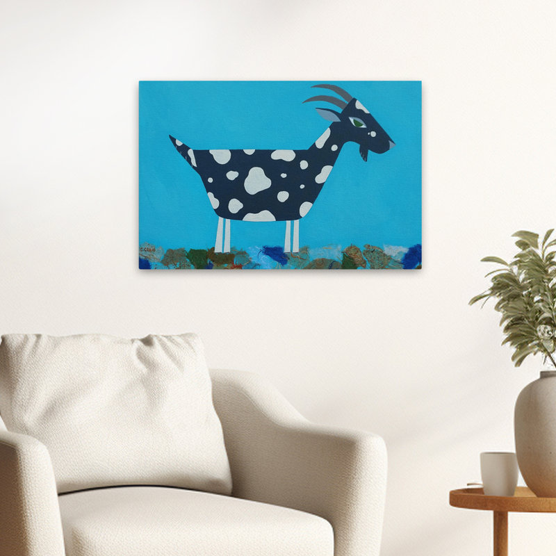 "La chèvre" - art contemporain des animaux, H 16 po x l 24 po