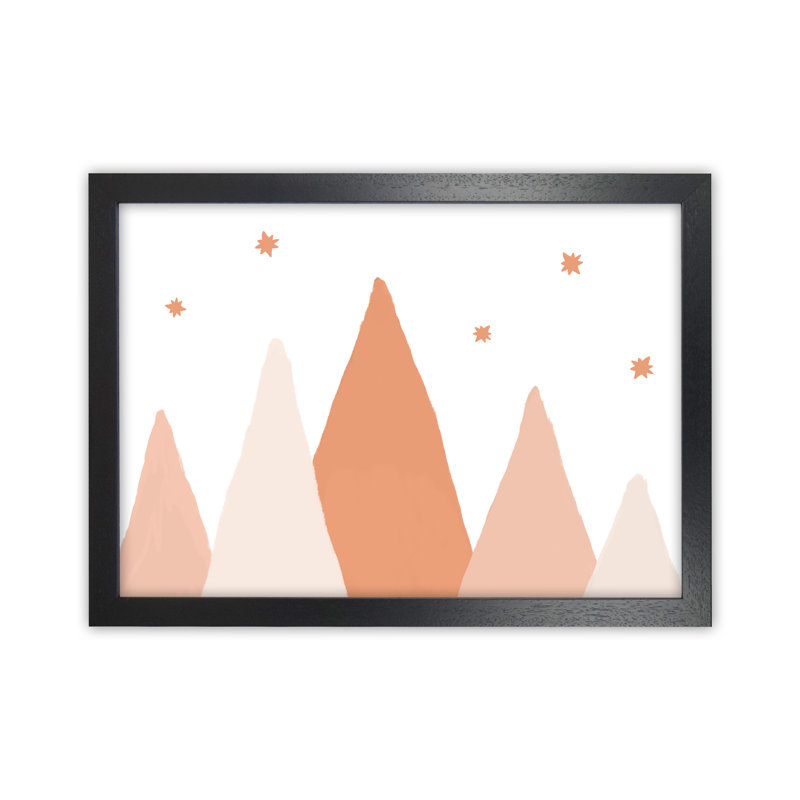 Blush Mountains By Orara - Print, 34cm H x 25cm W x 3cm D, Black Framed