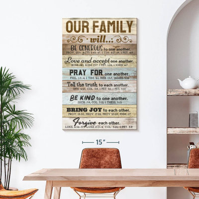 Our Family Bible Verses sur impression sur toile