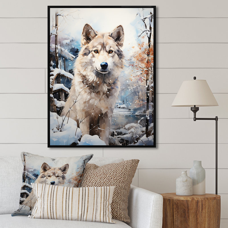 Siberian Dog Serenity III sur toile, Cadre flottant noir, H 40 po x l 30 po