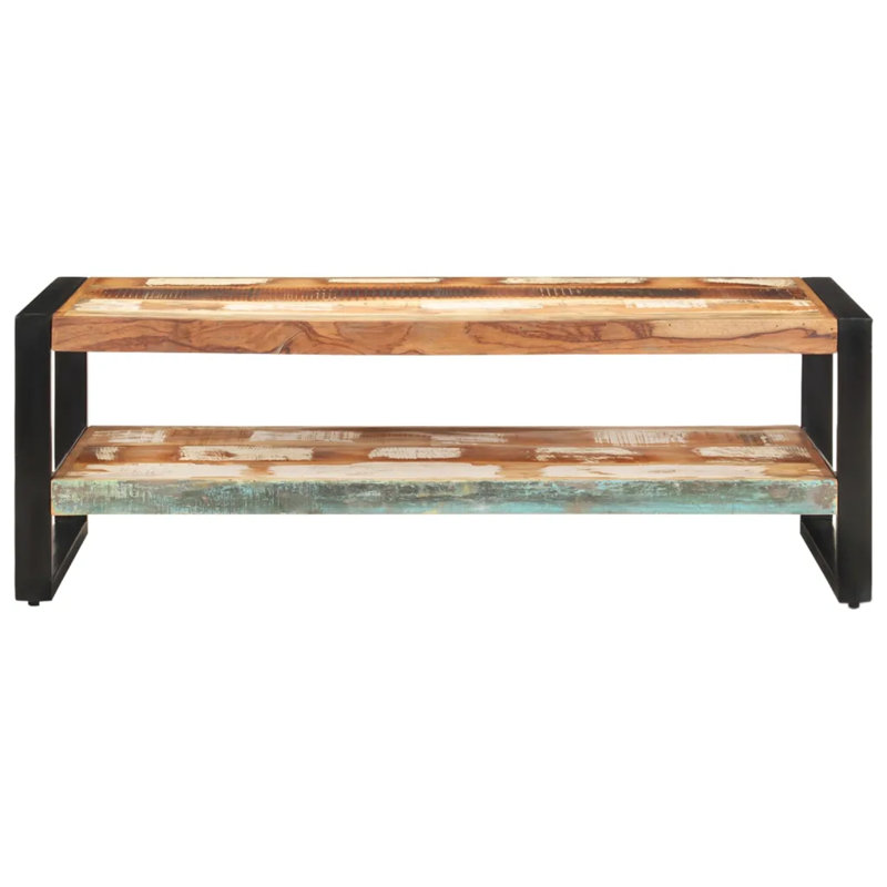 Janna Sled Coffee Table with Storage, 40cm H x 120cm W x 60cm D, Brown/Green