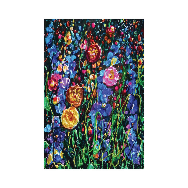 «Garden Path» par Olena Art - peinture sur toile tendue, H 12 po x l 8 po x P 0,75 po