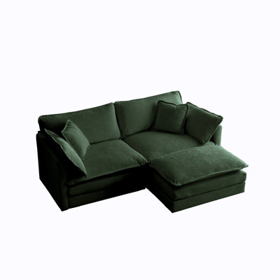 2 Seater L-Shaped Sectional With Ottoman Loveseat Couch