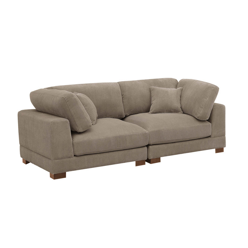 Annalissa 80'' Corduroy Loveseat, Camel