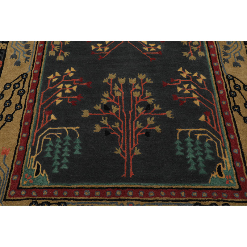 Tapis multicolore en laine touffeté à la main, Rectangle de 5 pi x 8 pi
