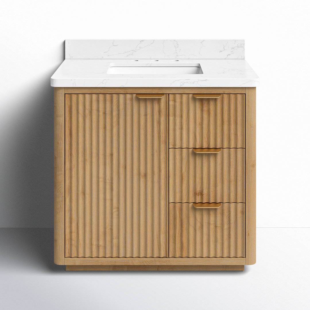 Adela 36'' Single Bathroom Vanity with Cultured Marble Top Joss & Main Top 