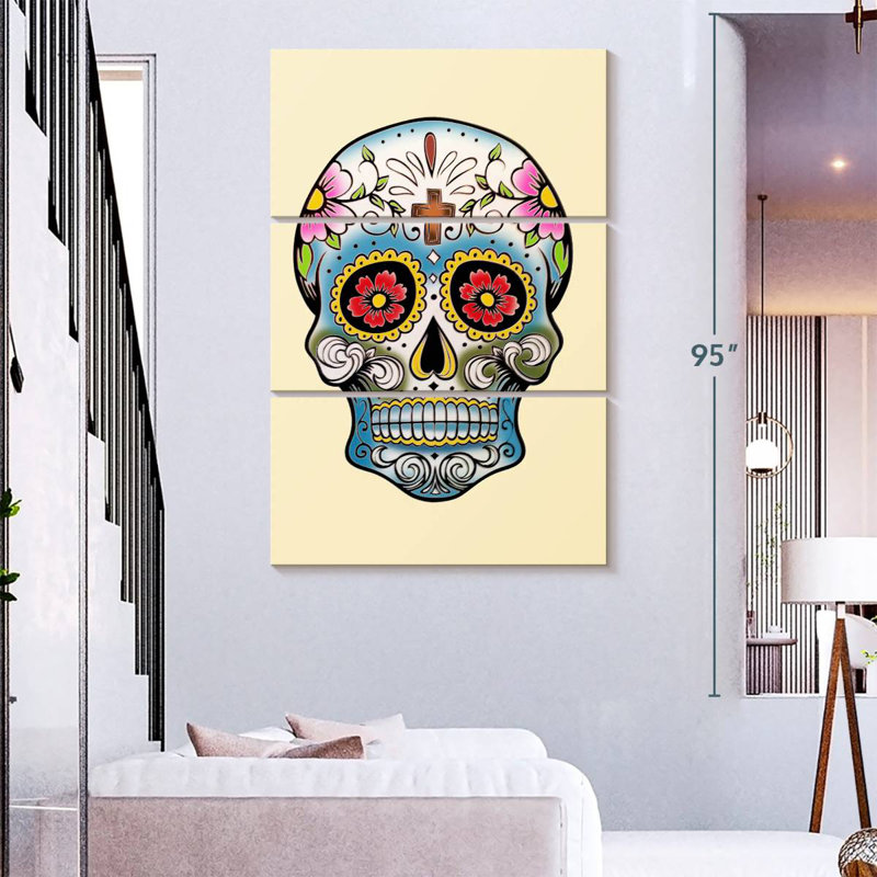 Crâne blanc Lelend Creative, H 74 po x l 48 po