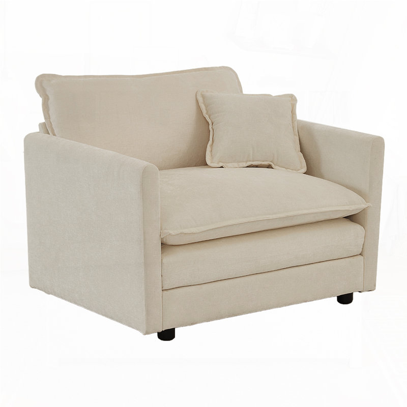 Ensemble de chaises avec accoudoirs rembourrés Chenille, Beige