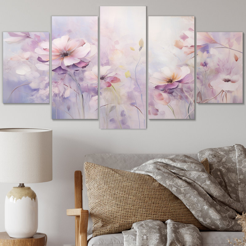 «Purple Botanical Whispers III - Abstract Botanicals», ensemble de reproductions d'art en métal