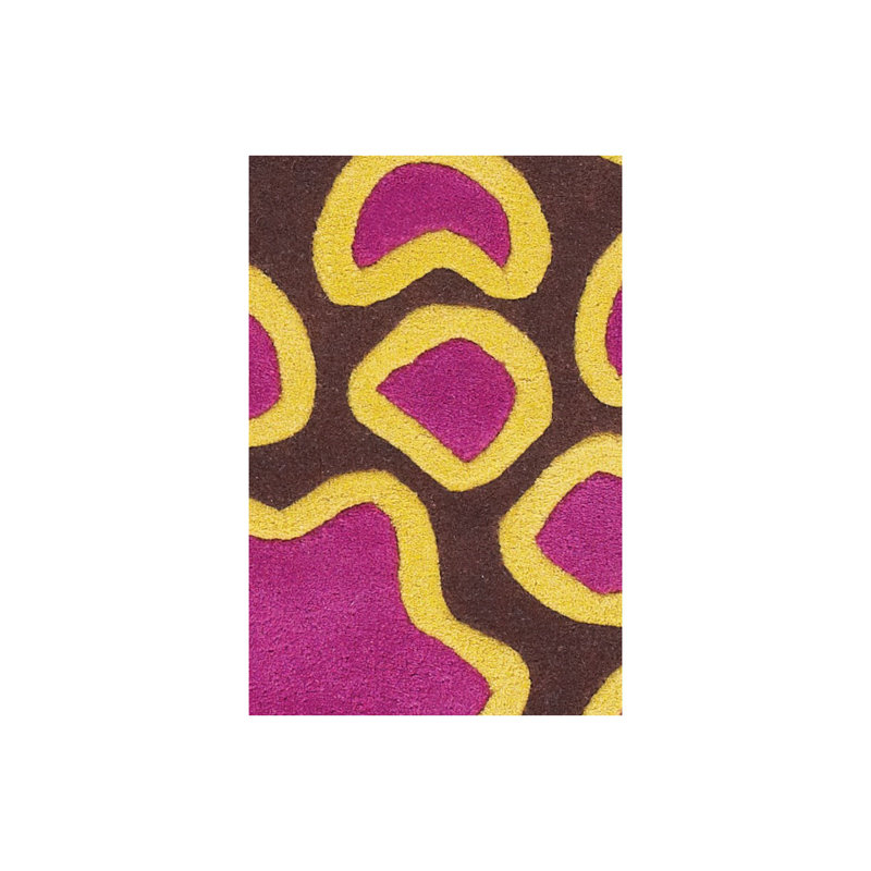 Tapis d'intérieur en laine brun touffeté à la main Stoltz, 2 pi x 3 pi