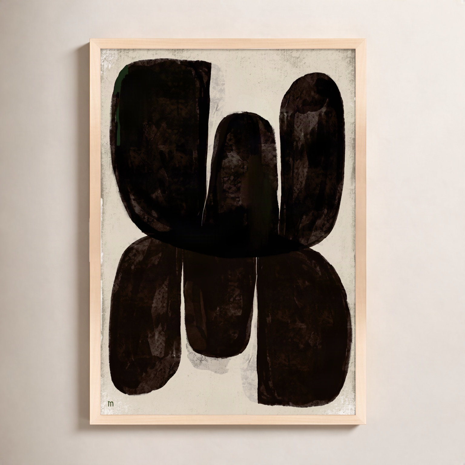 Night Butterfly Print, 38" H x 26.5" W x 1.25" D, Maple