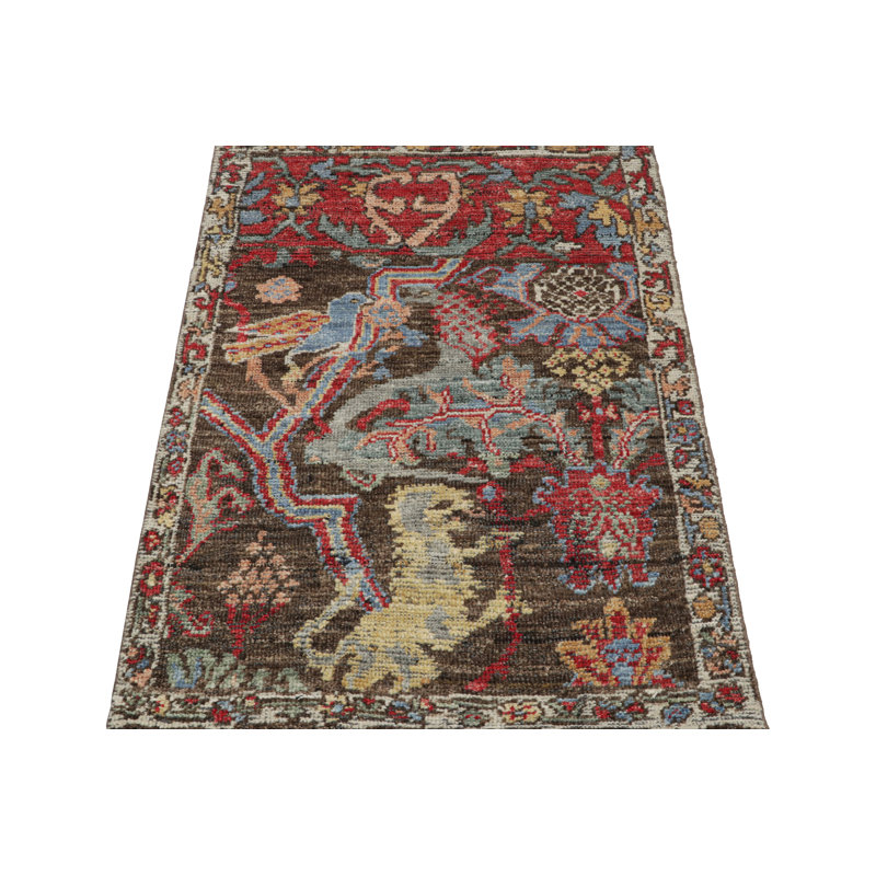 Burano Hand Knotted Wool Animal Print Area Rug, Rectangle 4' x 5'