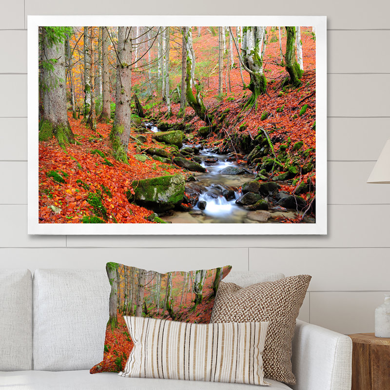 «Beautiful Autumn Forest Waterfall IV», art mural traditionnel sur toile, H 8 po x l 12 po x P 1,5 po