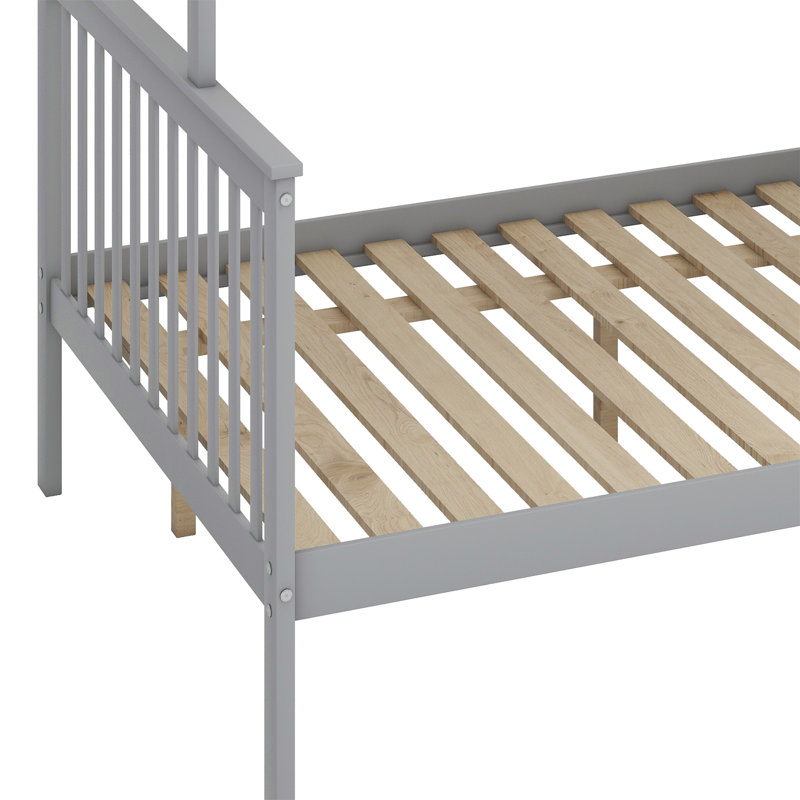 Lit superposé avec escalier de rangement, Gris