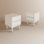 Ensemble de 2 tables de chevet Mid-Century modernes en bois massif avec 2 tiroirs