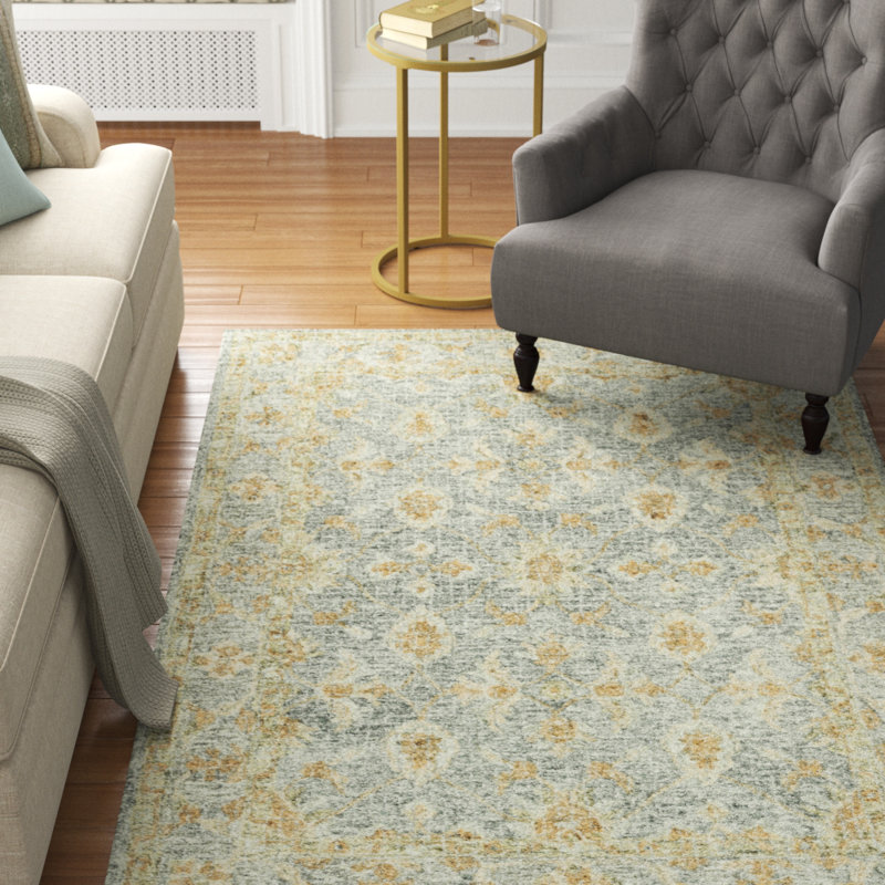 Tapis décoratif de spa en laine crocheté à la main de style oriental Fitzwater, Rectangle 3 pi 6 po x 5 pi 6 po