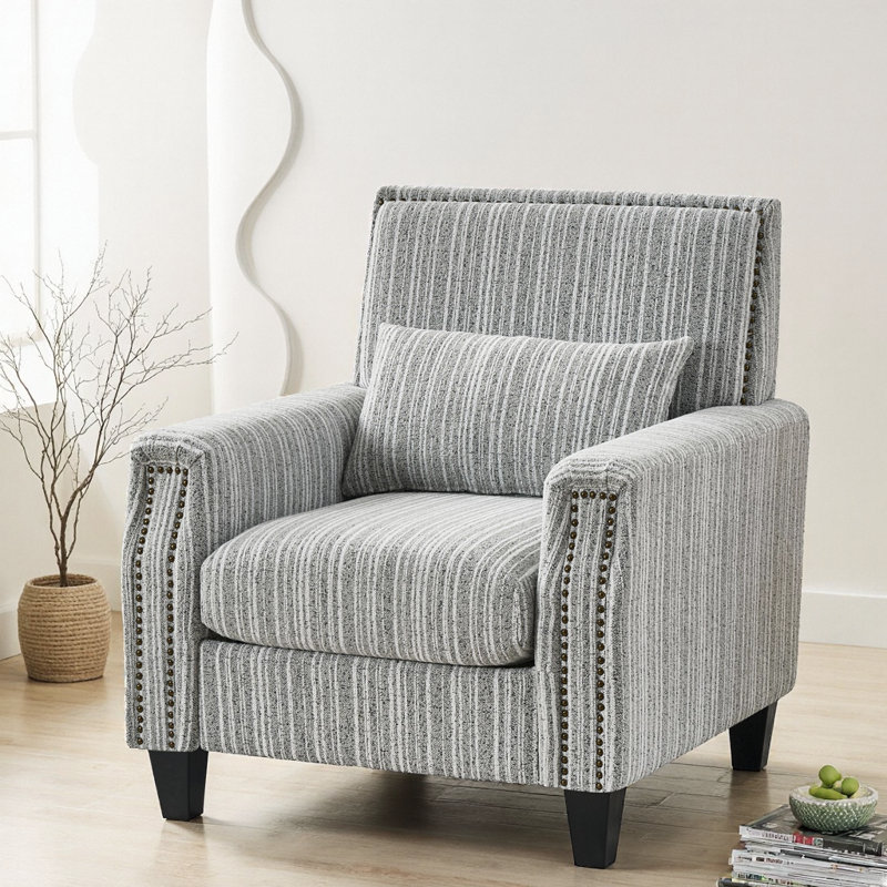 Fauteuil d'appoint rembourré l 32,4 po, Gris