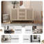 Armoire buffet 47,2 po, armoire à café avec tablettes réglables, armoire de rangement avec 3 portes pour la cuisine, la salle à manger, le salon,