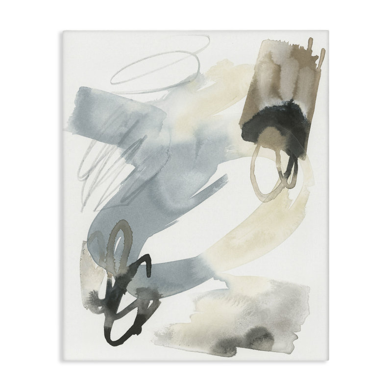 "Watercolor Paint Strokes", art mural sur toile par June Erica Vess, H 30 po x l 24 po