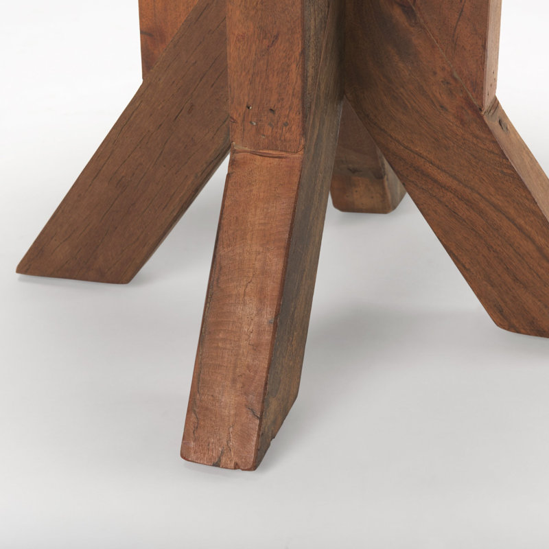 Provence Round Brown Solid Wood End Table