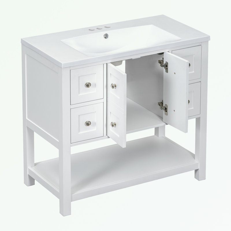 Rangement pour salle de bain Pollark, Blanc