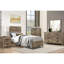 Structure de lit simple de style rustique au fini pin vieilli, comprend une tête de lit et des traverses, une option de mobilier de chambre à coucher, un sommier tapissier nécessaire, une finition à motif de ligne moderne à installation rapide, des rails inclus, des meubles,-307405727