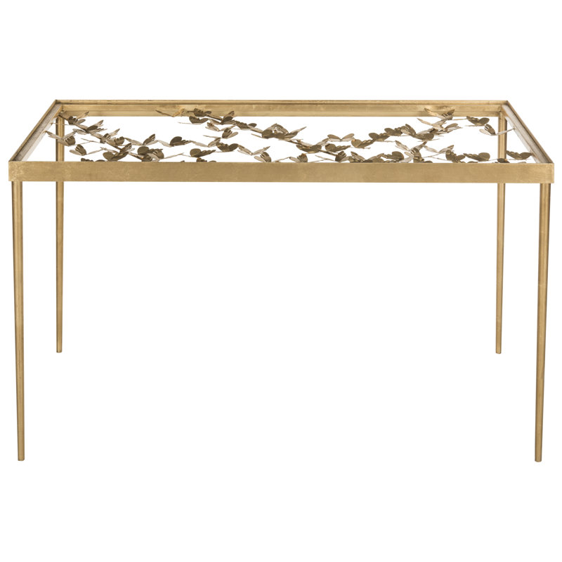 Ingrid Glass Top Metal Base Writing Desk