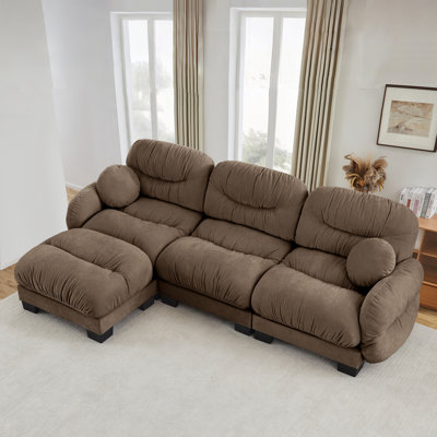 Cloud Couch L Shape Sofa  For Living Room, Chenille Fabric