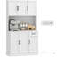 Armoire de cuisine avec station de charge 71 po, blanc-1672014570