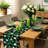 Green Shamrock Plastic Table Runner, St. Patrick’S Day Disposable Party Decor For Kitchen And Dining